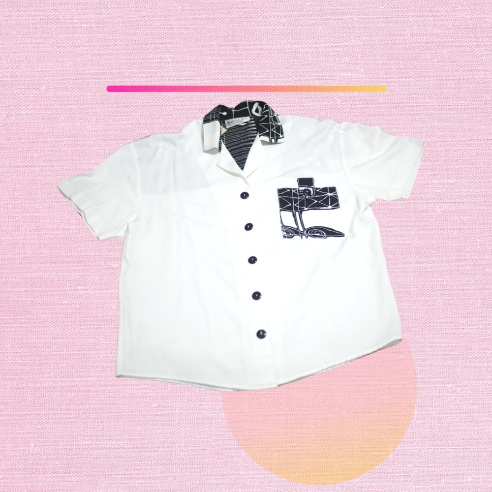 BLACK AND WHITE VINTAGE SHIRT